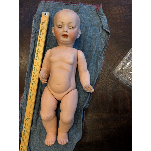 18‎ inch antique Bisque Doll Marked 142 Sleep Eyes Jointed Body Collectible - Picture 7 of 17